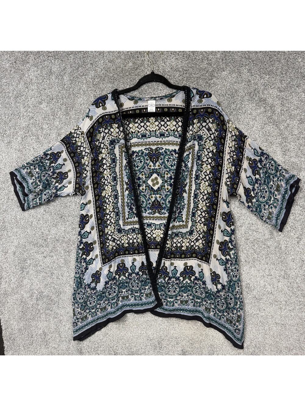 Bila Kimono Cardigan XS/S Boho Folk Festival Scarf Print Lightweight Layering